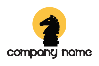 make a consulting logo chess horse inside sun