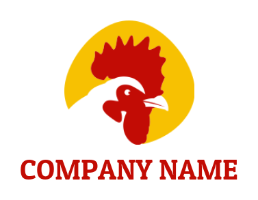 pet logo maker rooster head in circle - logodesign.net