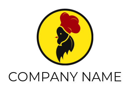 create a pet logo chicken with chef hat inside circle - logodesign.net