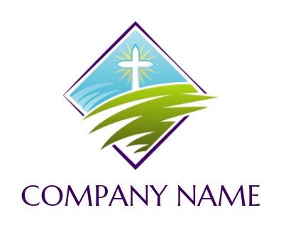 religious logo illustration Christian cross in square - logodesign.net