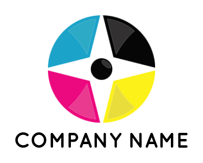 create a printing logo cmyk color with circle