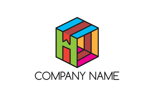 arts logo template colorful box