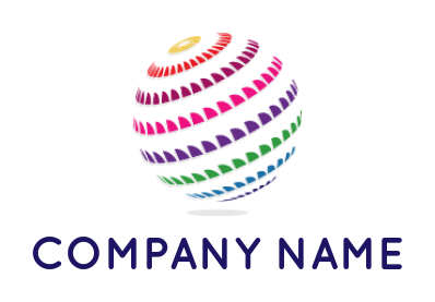 advertising logo of colorful fins forming globe