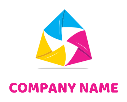 printing logo colorful origami pinwheel design