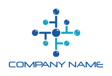 IT logo online connecting dots circuit - logodesign.net