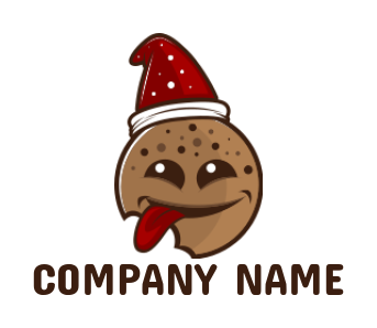 cookie logo maker Santa Claus with tongue