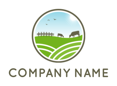 agriculture logo animals and nature in circle