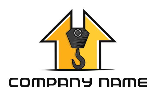 construction logo crane hook in abstract house