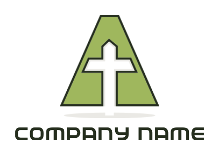 Letter A logo icon with cross inside