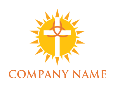 design a religious logo cross inside the sun 