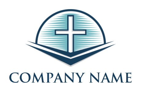 religious logo maker cross on open book - logodesign.net