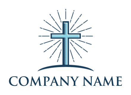 create a religious logo cross with rays graphic