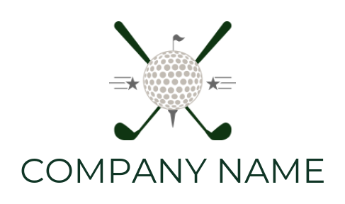 make a sports logo crossed golf clubs and ball - logodesign.net