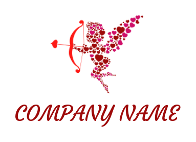 dating logo online cupid made of heart - logodesign.net