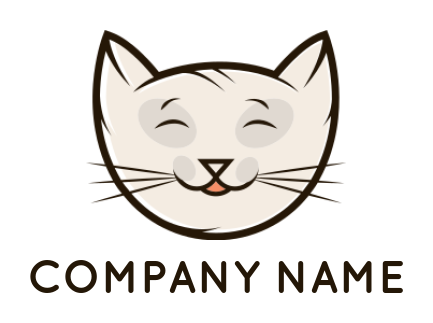 generate a pet logo of a cute smiley cat face
