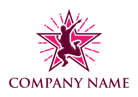 entertainment logo maker DJ dancer in star with starburst - logodesign.net
