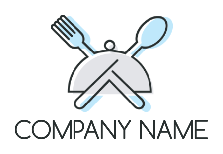 restaurant logo dish cover with fork and spoon
