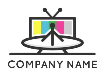 entertainment logo maker dish merged with TV - logodesign.net