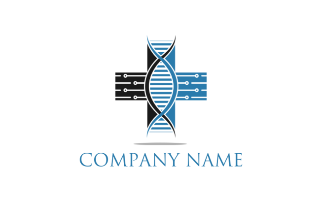 generate a medical logo DNA with medical cross