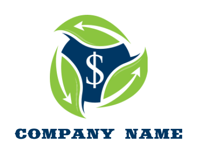 Make an accounting logo dollar icon with leaves