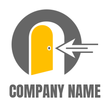 design an employment logo door with arrow in circle