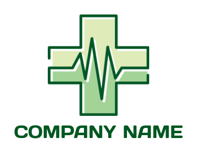 make a medical logo ECG line and medical sign