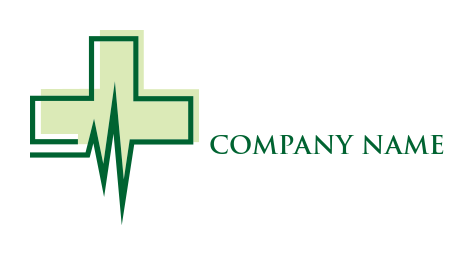 medical logo with ecg line forming cross sign