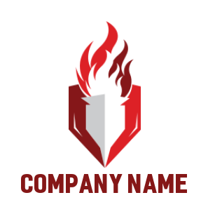 consulting logo of flaming torch inside shield