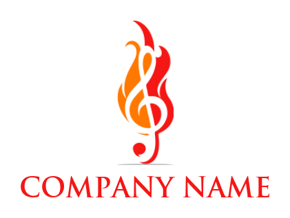 make a music logo flaming treble clef - logodesign.net