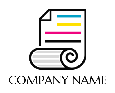 publishing logo icon folding paper with colorful lines - logodesign.net