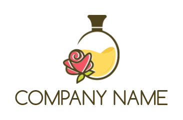 beauty logo symbol perfume bottle with rose