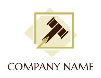 attorney logo gavel in square line arrow