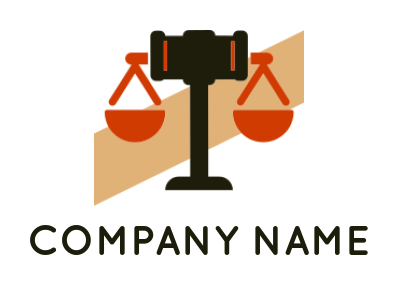 create a law firm logo gavel with balance scale
