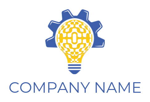 make an IT logo gear and bulb - logodesign.net