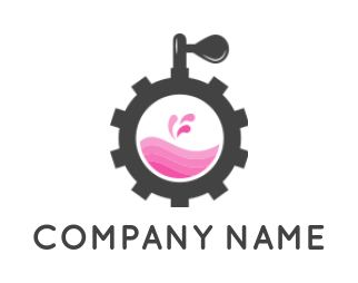 beauty logo gear forming perfume bottle