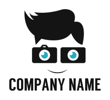 make a photography logo geek glasses of camera
