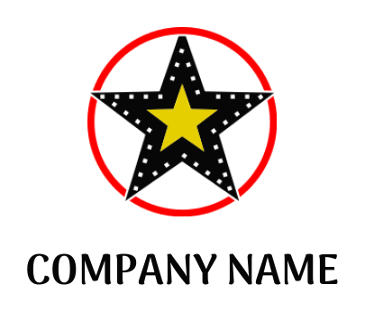design an entertainment logo glamorous stars set in line circle 