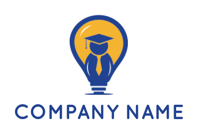 make an education logo graduated student in bulb