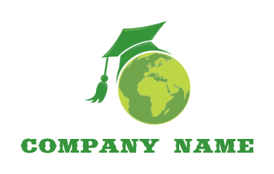 make an education logo of grad cap on the globe