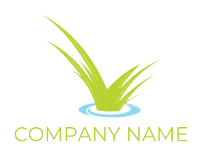 Create a landscape logo with grass and water.