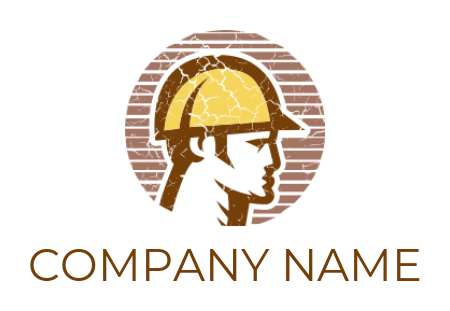 design a handyman logo grunge effect handyman wearing helmet