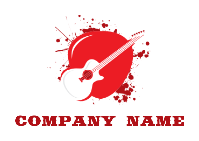 music logo guitar in pick with splashes for band