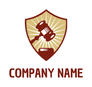 attorney logo online gavel hammer in shield - logodesign.net