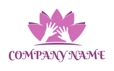 design a massage logo hands inside lotus flower