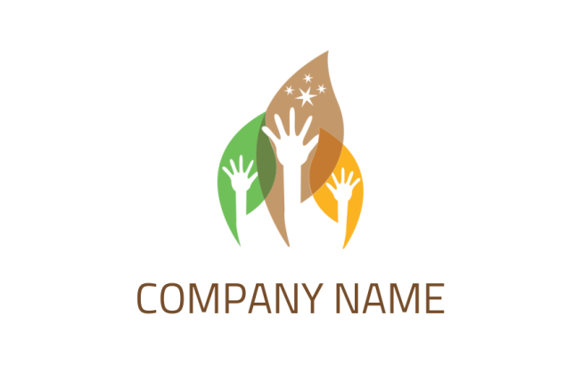 create a community logo online hands on leaves