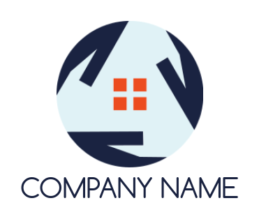 insurance logo hands protecting house window