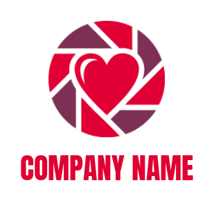 make a photography logo heart in lens - logodesign.net
