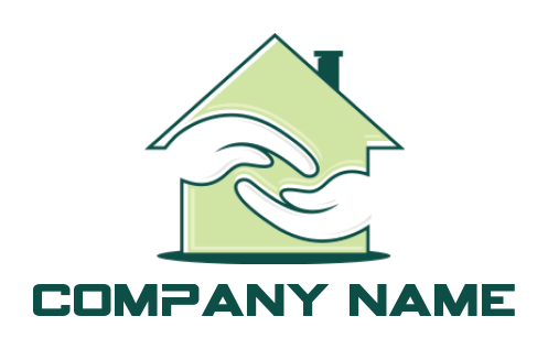 create an insurance logo helping hands in home