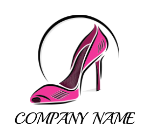 design a fashion logo high heel shoe with swoosh