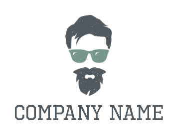 create a fashion logo hipster face with glasses
